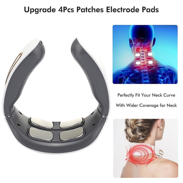 Smart Ems Pulse Neck Massager USB Uppladdningsbar Cervical