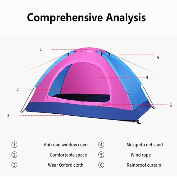 200x120x110cm Tält Outdoor Camping Portable Vattentät