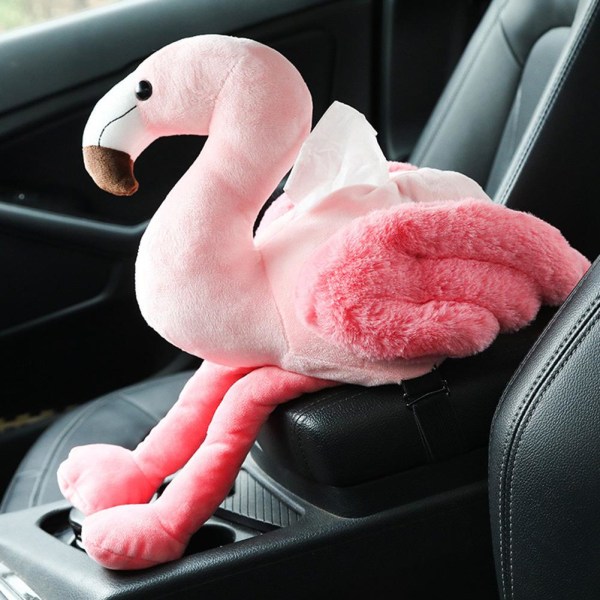 1st Pink Flamingo Tissue Box Cover Creative Car Armstöd