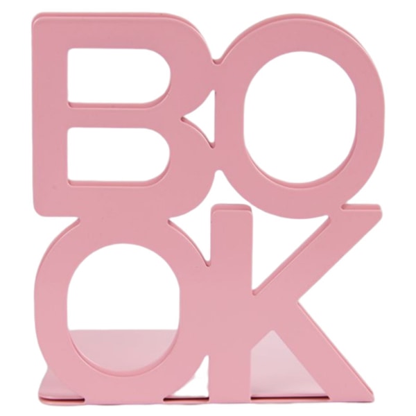 Kreativa brev bokstöd, metall och järn bokhyllor, skrivbord Pink