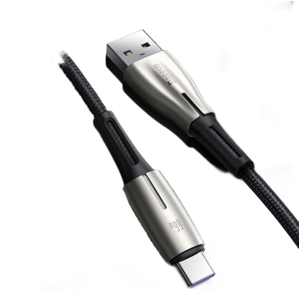 Svart USB Type-C datakabel Supersnabbladdare för Huawei