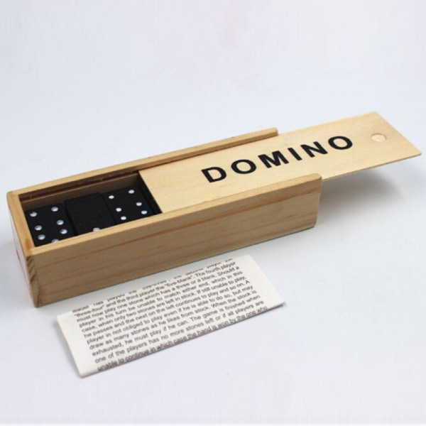 Svart trä Domino byggklossar Domino brädspel