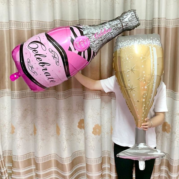 Stor heliumballong champagnebägare ballongbröllopsfödelsedag