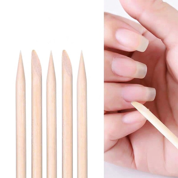 100 st/påse Nail Art trä dubbelhuvud nagelbandstryckare