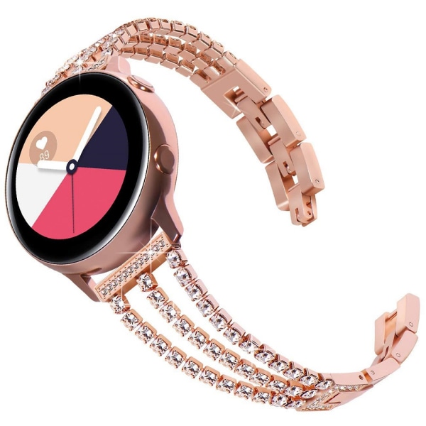 20 mm/22 mm rem för Samsung Galaxy Watch Tre diamantkedjor Rose gold 20mm