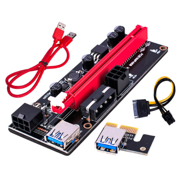 (Röd) 6Pin PCI-E Express USB3.0 1x To16x GPU Extender Riser