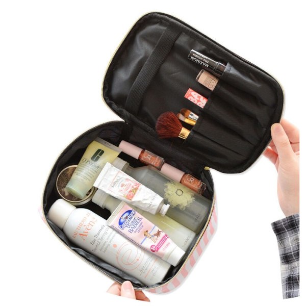 Rese-necessär PVC Transparent kosmetisk väska Set Rosa