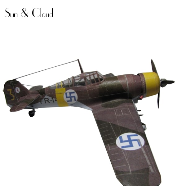 1:32 DIY 3D Fokker D.XXI Fighter Plane Flygplan pappersmodell