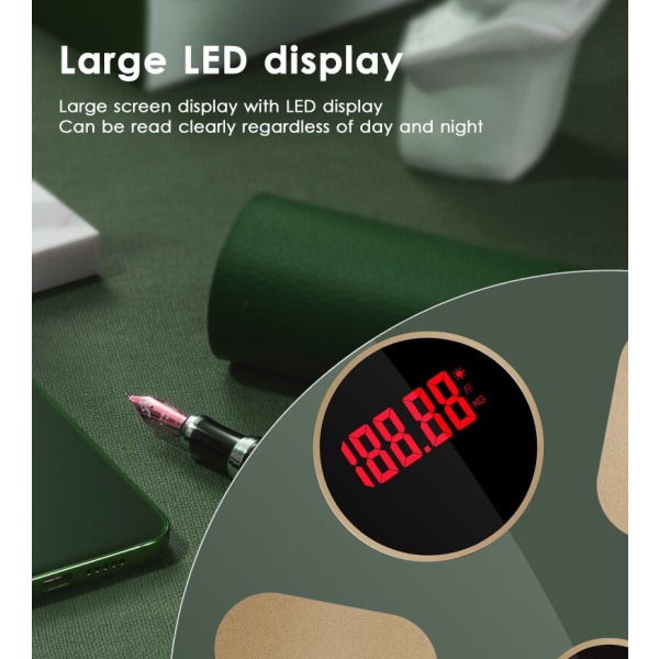 Bluetooth Våg Golv Kroppsvikt Badrumsvåg Smart LED