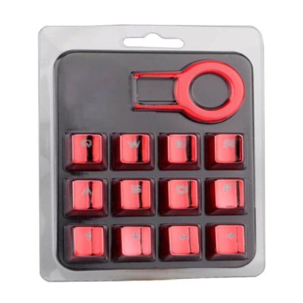 (Röd) 12st/ Set Mekaniskt tangentbord Gaming Keycap Bakgrundsbelyst