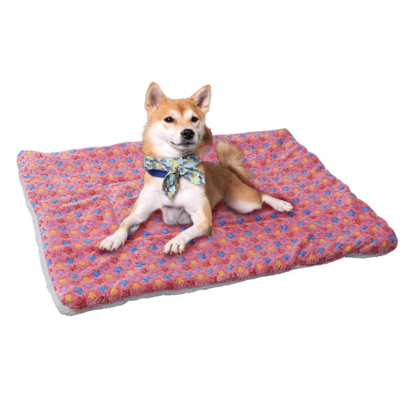 (Rosa stjärnor) Warm Plush Cushion Sleep Mat för Kennel