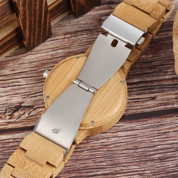 Nature Wood Bambu Watch Men Handgjorda Full Wooden Creative