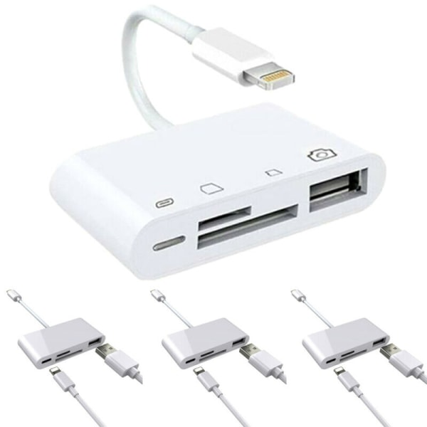Multifunktionell 4 i 1 till TF SD-kortläsare Kamera USB OTG