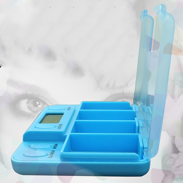Elektronisk tablettbox, smart elektronisk påminnelsepillerbox, White