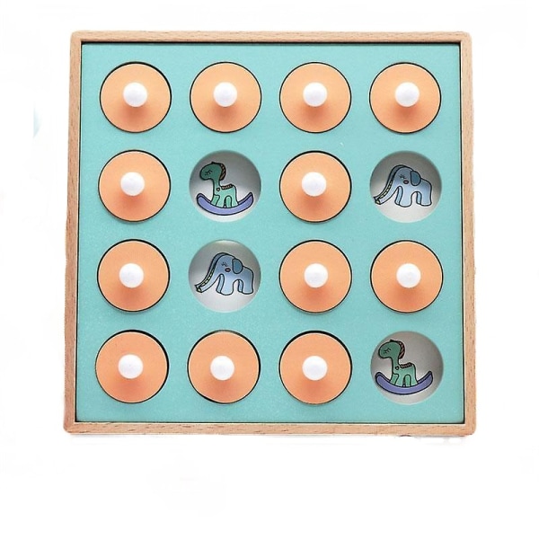 (A) Montessori minne match schackspel 3d pussel trä