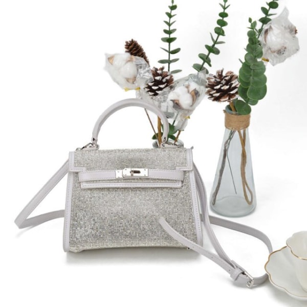 Väskor Kvinnliga Clutches PouchBag För Kvinnor Silver Diamanter