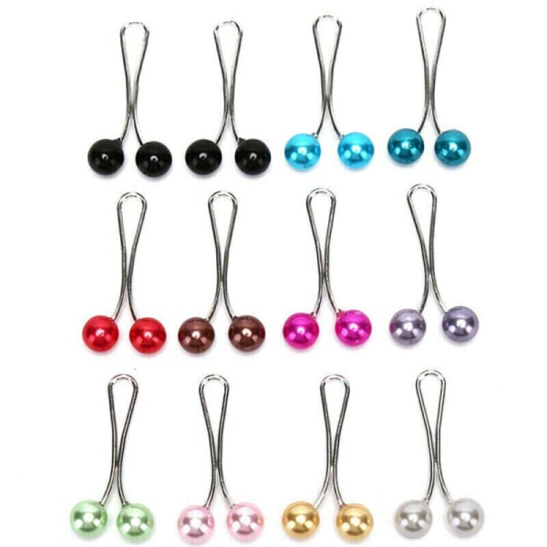 (MultiColour Mixed) 12st/ set Hijab Pin Clips Brosch Scarf