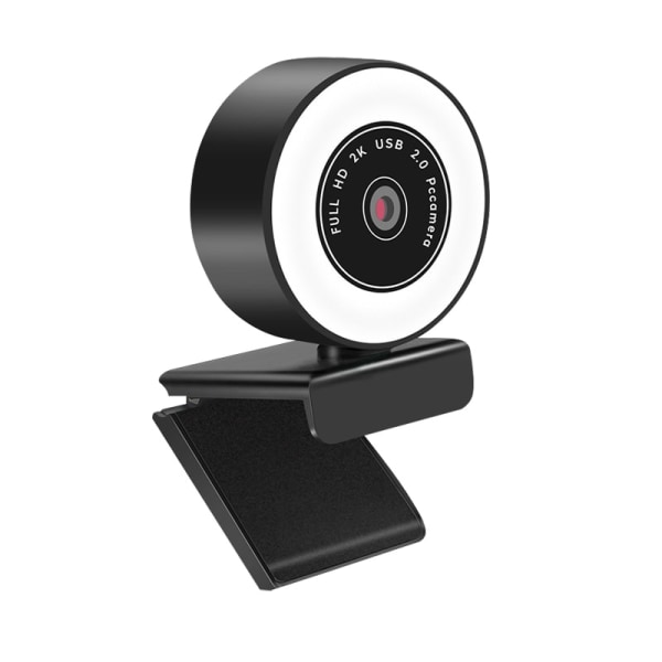 1080P /2K HD USB 2.0 Autofokus webbkamera med mikrofon och LED-ring