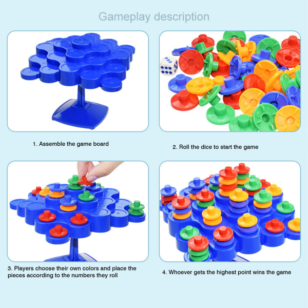 Ställa brädspel Kasta tärningen och placera bitar Balansering