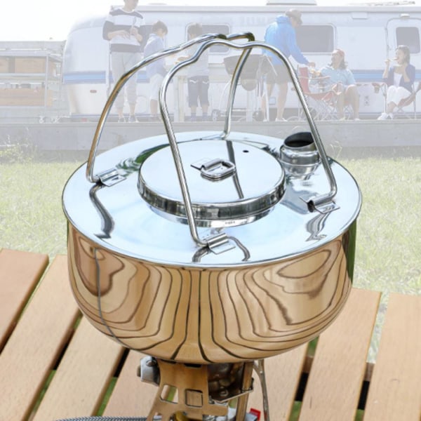 Bärbar utomhusvattenkokare, vattenkokare för campingkaffe, utomhus Silver  F021（ 1.5L）