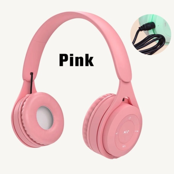 Rosa Nya Bluetooth Gaming Headset Stereo Wired Hörlurar