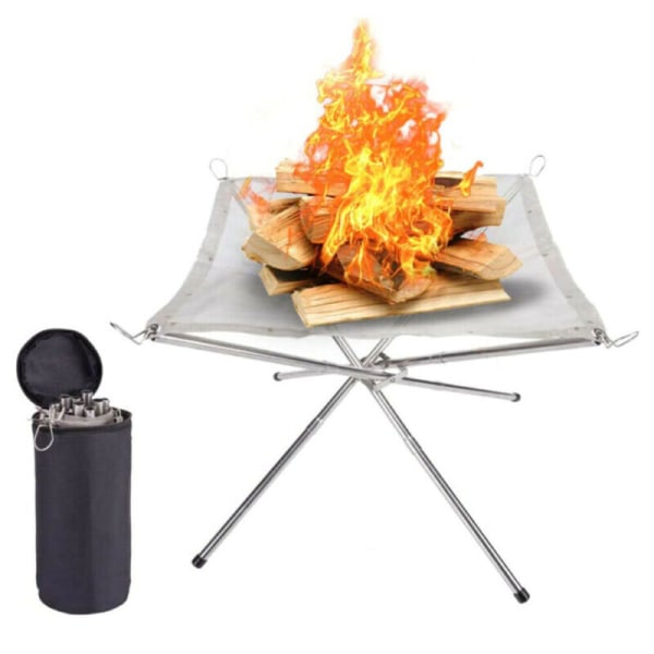Bärbart Fire Pit Folding Bonfire Stand för utomhusgrill