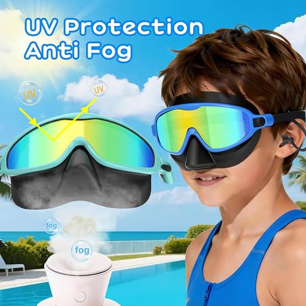 2-pack simglasögon för barn med nässkydd, anti-im och UV-skydd