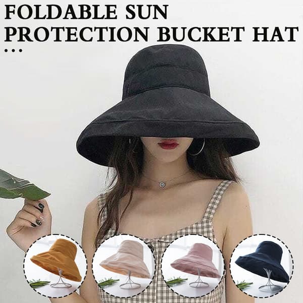 Solid Color Fisherman Hat Foldable Fashionable Summer Hat for Commuting Black