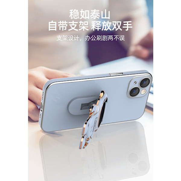 Compatible with iPhone 12 Case Cute 3D Astronaut Stand Design Camera P Far peak blue