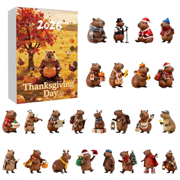 2026 Capybara-adventskalender, 24-dagars julnedräkning med miniprydnader
