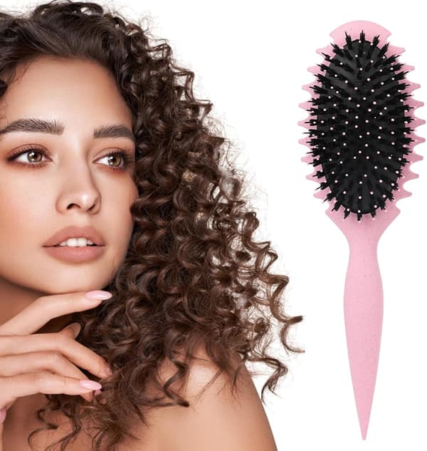 pc Krølleforstærkende Børste Allround Hårkam Definerende Bløde Børster Hovedbundsmassage Luftpude Krøllet Form Styling Rosa Pink