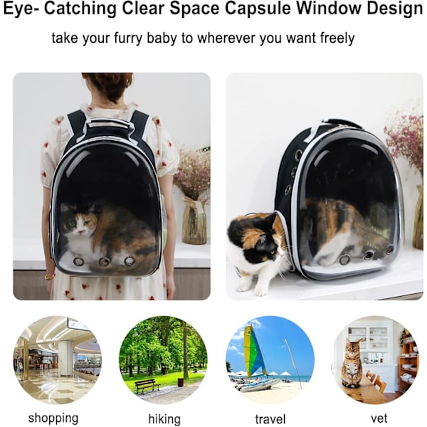 Cat Backpack, Pet Backpack, Portable Transparent Space Capsule, Pet Bag, Cat Accessories, Breathable Backpack
