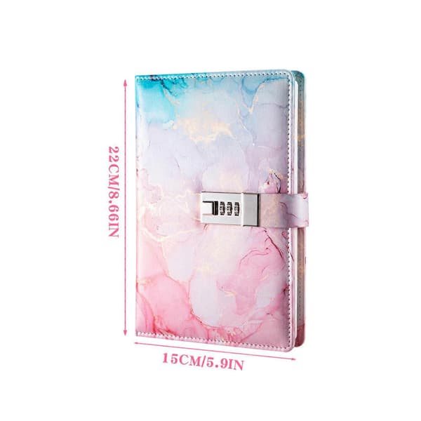 Diary with Lock, Personal PU Leather Notebook, Lockable Diary Boys Pink Pink