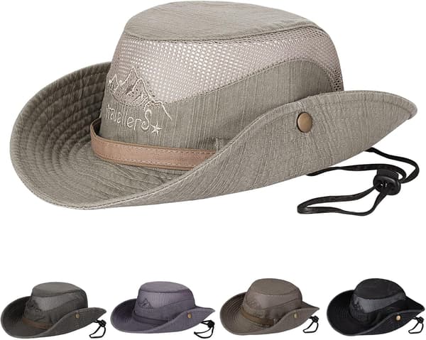 Rectangular Sun Hat UV Protection Bucket Hat Summer Beach Hat Hunting Cap Foldable Fishing Hat Breathable Mesh and Adjustable Chin Strap Men Women