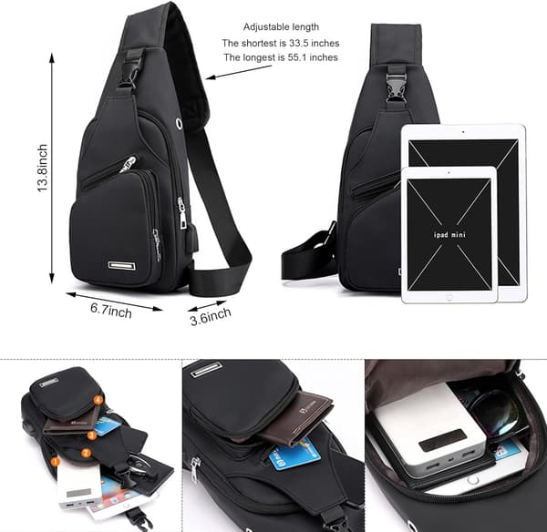 Waterproof Sling Bag Crossbody Backpack for Men Women Sling
