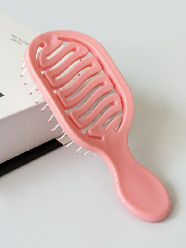 Mini hul designkam 2-i-1 våt tørr reise Pink