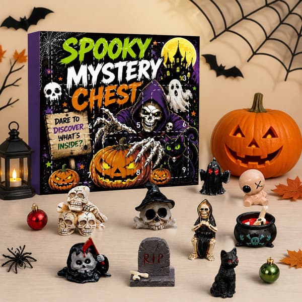 9-dages Halloween-julekalender, overraskende mini-pynt i harpiks