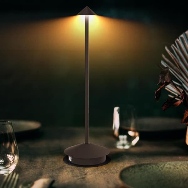 2-pak bordlampe / skrivebordslampe - Trådløs LED-lampe Brun