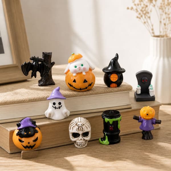 9-dages Halloween-julekalender, overraskende mini-pynt i harpiks