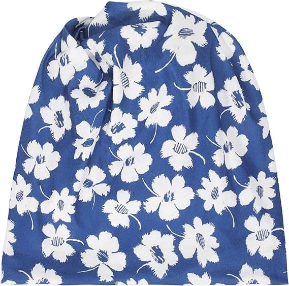 Dame Sommer Tynd Hue Hat Blomstret Let Slouchy Hue, Blå