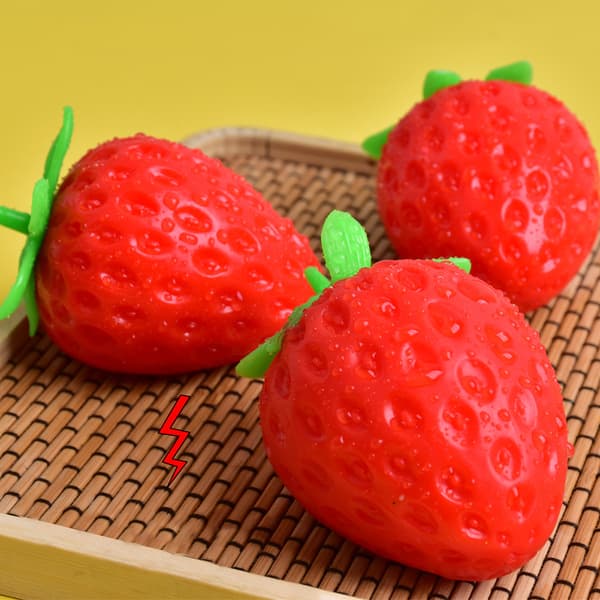 Jordbær-Squishies Legetøj Søde Røde Jordbær-Taba-Squishy Stressaflastende Klemmelegetøj Til Børn Voksne 12pcs