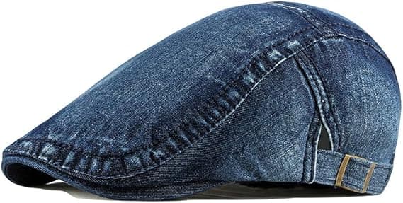 2-pakning flate capser for menn i denim bomull