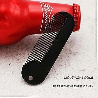 Zinc Alloy Beard Comb Robust Hair Styling Comb Portable Hair Accessory Useful Beard Tool Salon Gadget for Men (Black)