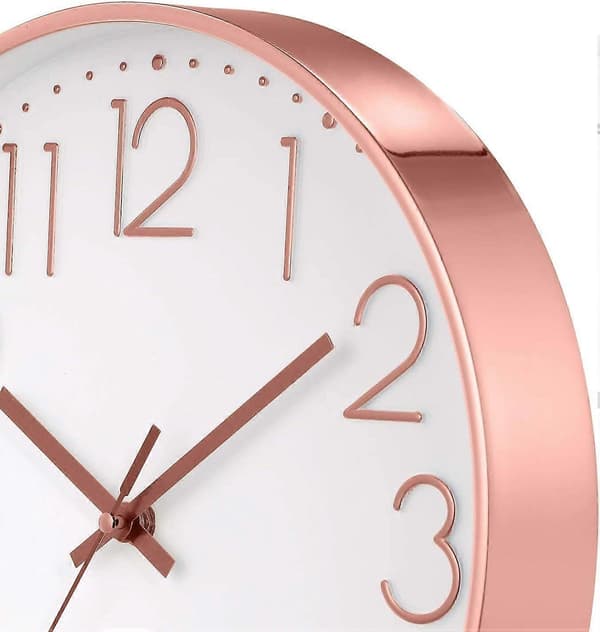 Silent Wall Clock 30 cm Kitchen Clock Quartz Battery Operated Round Modern Home Decor Clock for Office Classroom Living Room Bedroom Mint Green