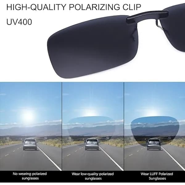 Polariserte unisex clip-on solbriller - egnet for reseptbelagte briller