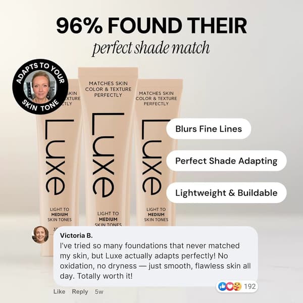 Luxery Research Farveskiftende Foundation Matcher Hudfarve og Tekstur Perfekt 30ml