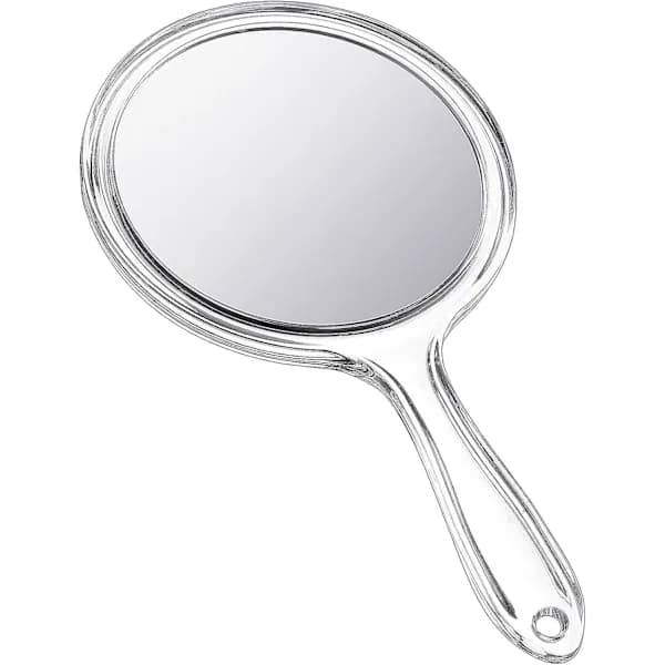 Dobbeltsidet håndholdt spejl, 1x/2x forstørrelsesglas
