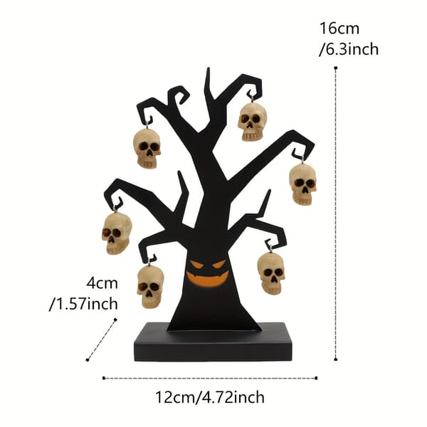 Gotisk Skelettræ Havepynt, 6,3 tommer Halloween-dekoration