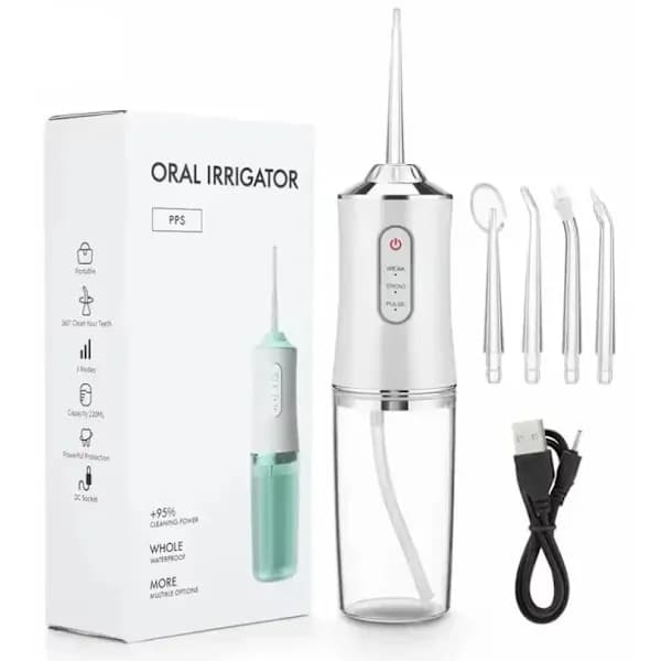 Dental Flosser Focus - Profesjonell bærbar munnskyller (hvit)