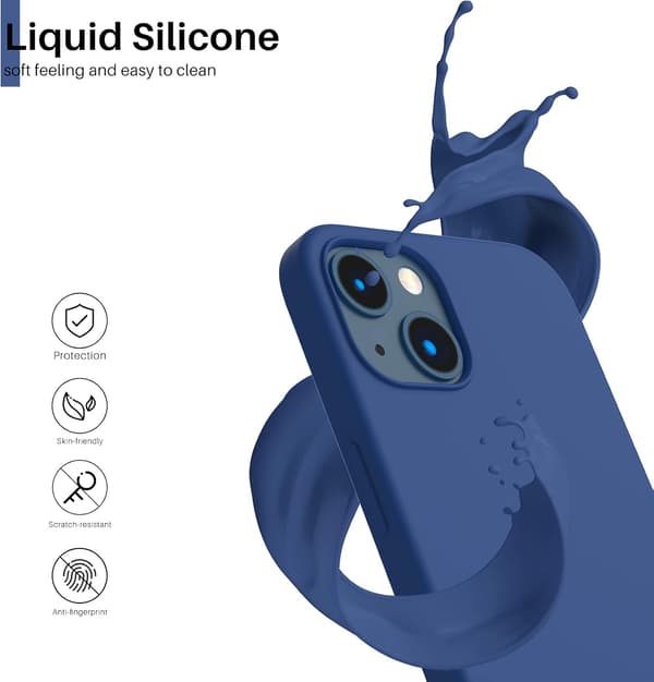 iPhone 13 Case, Liquid Silicone Case for 6.1 inch iPhone 13, Ultra-thin Case, Full Coverage Shockproof Protective Soft Case Royal Blue